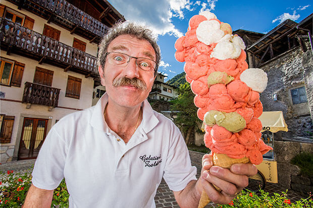 Dimitri Panciera-Highest number of ice cream scoops balanced on a cone