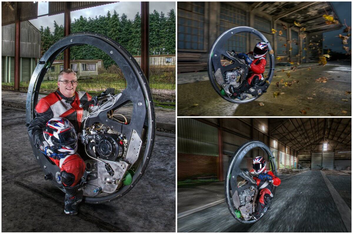 the UK Monowheel Team and Kevin Scott - Fastest speed achieved on a monowheel motorcycle